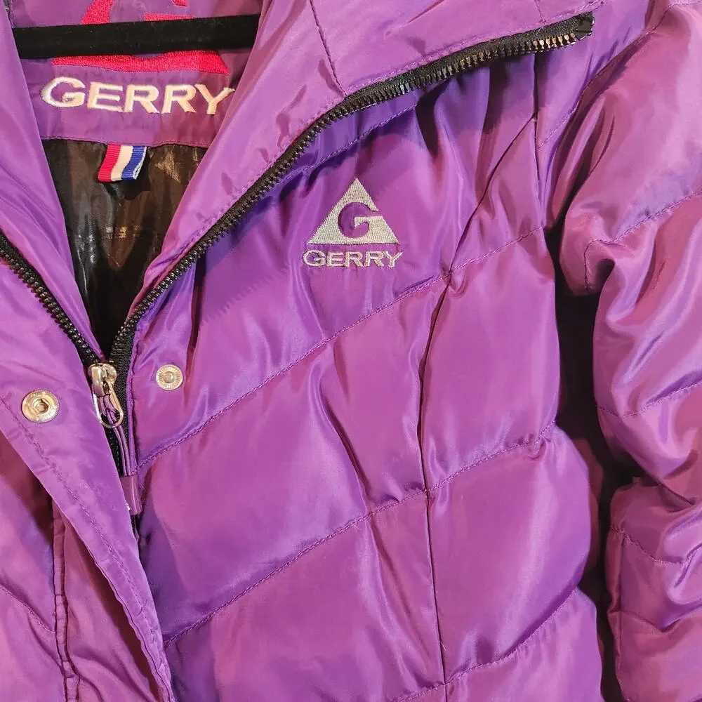 Gerry's‎ Waist Puffer Coat Purple Hooded Jacket Outdoors Outerwear Size Small